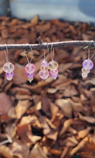 Maschenmarkierer - Kristall weiß, rosa, flieder