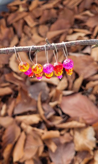 Maschenmarkierer - Kristall rot, orange, pink