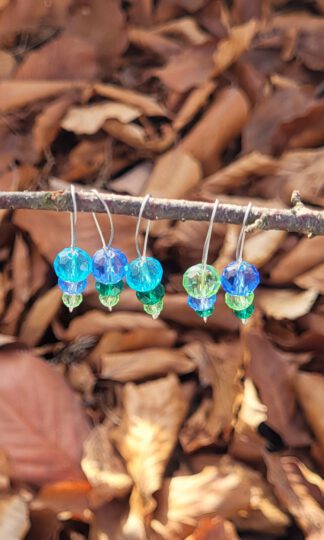 Maschenmarkierer - Kristall grün, blau