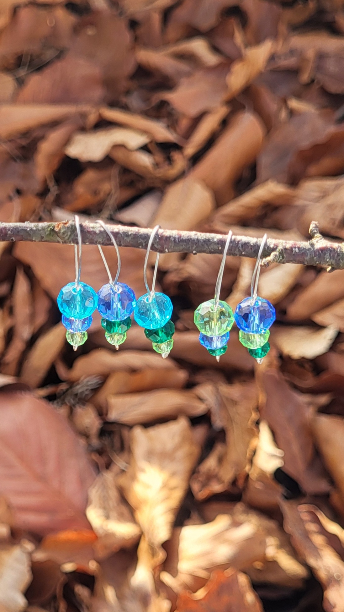 Maschenmarkierer - Kristall grün, blau